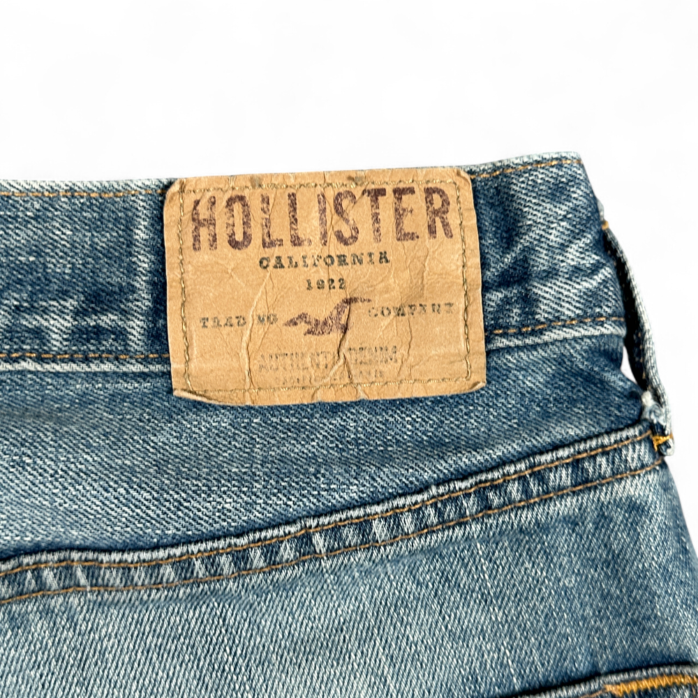Hollister Jeans Mens 28x30 Blue Hermosa Low Rise Bootcut Button Fly Denim Y2K