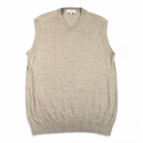 Turnbury Sweater Vest Adult MEDIUM Brown Merino Wool V Neck Academia Preppy
