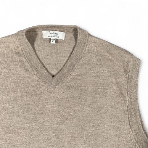 Turnbury Sweater Vest Adult MEDIUM Brown Merino Wool V Neck Academia Preppy