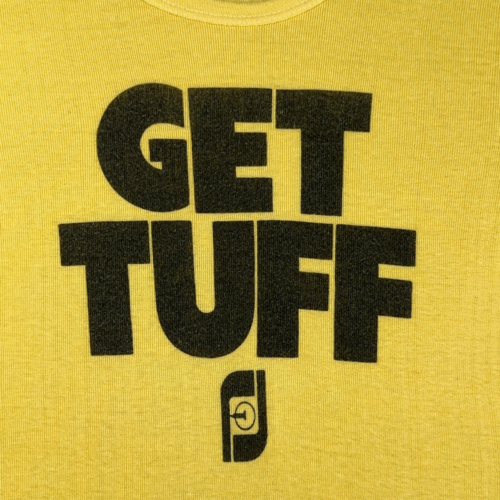 Vintage FootJoy Shirt Womens EXTRA SMALL Yellow Get Tuff Spell Out Golf 70s