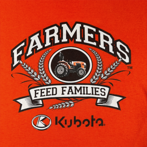 Kubota Shirt Adult MEDIUM Orange Farmers Feed Families Outdoor Tractor Equipment