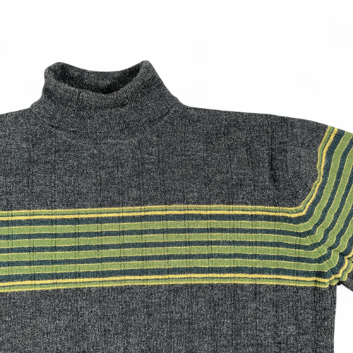 Banana Republic Sweater Womens EXTRA LARGE Black Green Wool Turtleneck Y2K