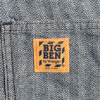 Vintage Wrangler Coveralls Mens 46R Blue Big Ben Twill Chevron Herringbone Carpenter 80s