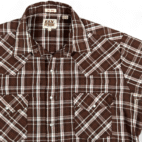 Vintage Ely Cattleman Western Shirt Adult LARGE TALL Brown Pearl Snap Plaid Y2K
