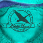 Vintage Eddie Bauer Sweater Adult MEDIUM Green Purple Quilted Hoodie Outdoor Y2K