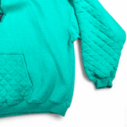 Vintage Eddie Bauer Sweater Adult MEDIUM Green Purple Quilted Hoodie Outdoor Y2K