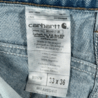Carhartt Jeans Mens 33x34 Blue Stonewash Relaxed Fit B17 Straight Workwear Denim