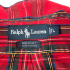 Vintage Ralph Lauren Shirt Adult LARGE Red Plaid Pony Big Oversize Preppy 90s