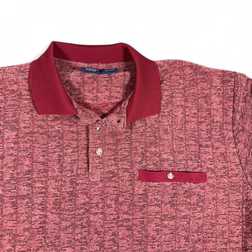 Vintage John Blair Polo Shirt Adult Large Red Textured Velour Banded Golf 90s