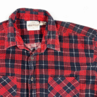 Vintage Saugatuck Dry Goods Shirt Adult EXTRA LARGE Red Blue Plaid Flannel 90s