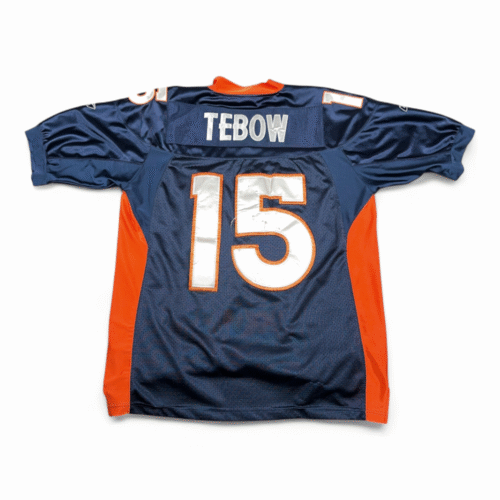 Tim Tebow Denver Broncos Jersey Adult LARGE 50 Blue Orange Reebok Stitched NFL