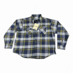 Vintage Five Brother Shirt Adult XXL Blue Plaid Flannel Union Made USA Tags 90s