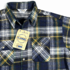 Vintage Five Brother Shirt Adult XXL Blue Plaid Flannel Union Made USA Tags 90s