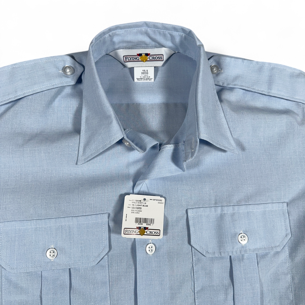 Flying Cross Shirt Adult LARGE Blue Uniform Dress Police Security Mail Carrier-2 Flying Cross Shirt Adult LARGE Blue Uniform Dress Police Security Mail Carrier