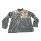Mossy Oak Sweater Adult EXTRA LARGE Gray Sherpa Fleece Pullover Camo Hunting