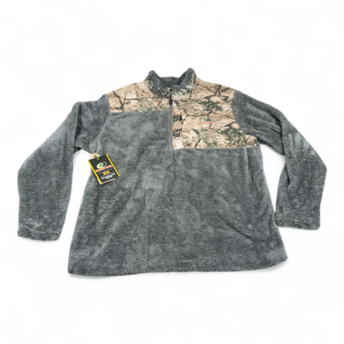Mossy Oak Sweater Adult EXTRA LARGE Gray Sherpa Fleece Pullover Camo Hunting