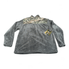 Mossy Oak Sweater Adult EXTRA LARGE Gray Sherpa Fleece Pullover Camo Hunting