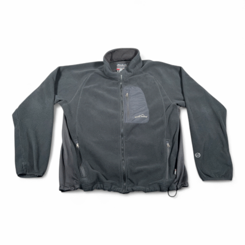 Eddie Bauer Jacket Adult EXTRA LARGE Black Windcutter Fleece Polartec Outdoor