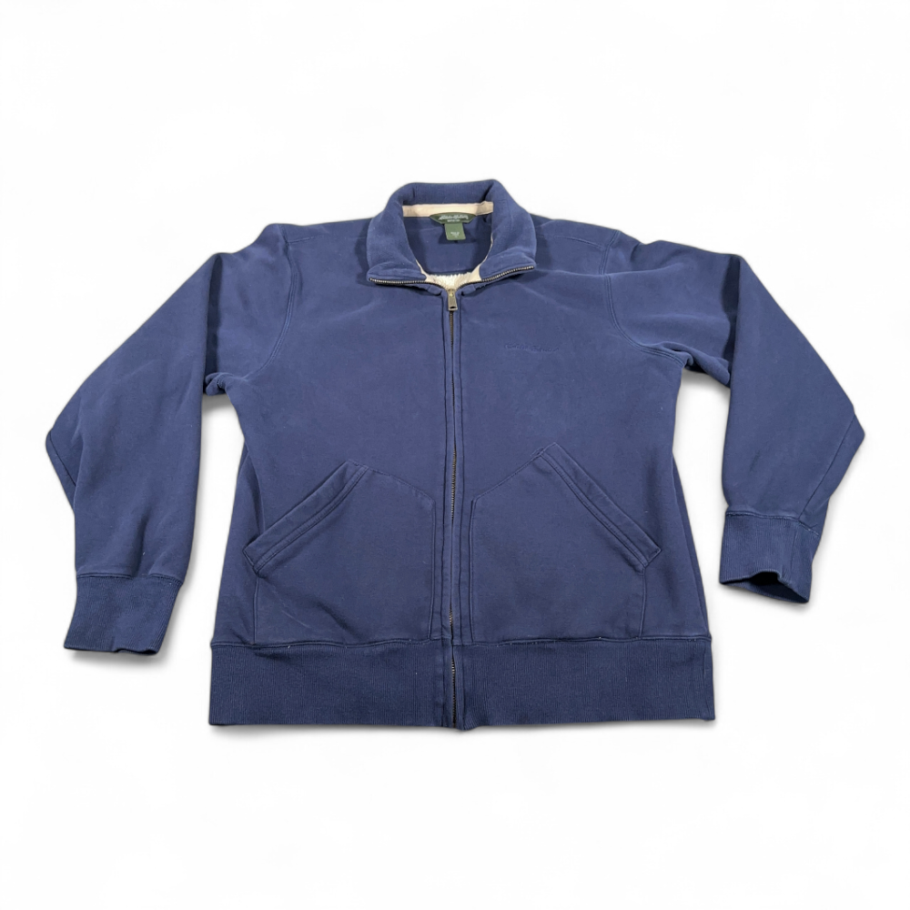 Vintage Eddie Bauer Jacket Adult LARGE Blue Sweatshirt Sherpa Lined Zip Up Y2K-1 Vintage Eddie Bauer Jacket Adult LARGE Blue Sweatshirt Sherpa Lined Zip Up Y2K