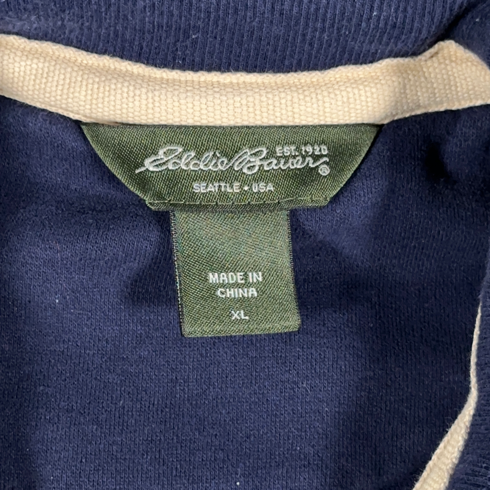 Vintage Eddie Bauer Jacket Adult LARGE Blue Sweatshirt Sherpa Lined Zip Up Y2K-4 Vintage Eddie Bauer Jacket Adult LARGE Blue Sweatshirt Sherpa Lined Zip Up Y2K
