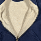 Vintage Eddie Bauer Jacket Adult LARGE Blue Sweatshirt Sherpa Lined Zip Up Y2K