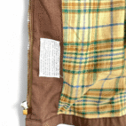 Vintage Sears Jacket Adult MEDIUM Brown Bomber Windbreaker Plaid Lined USA 70s