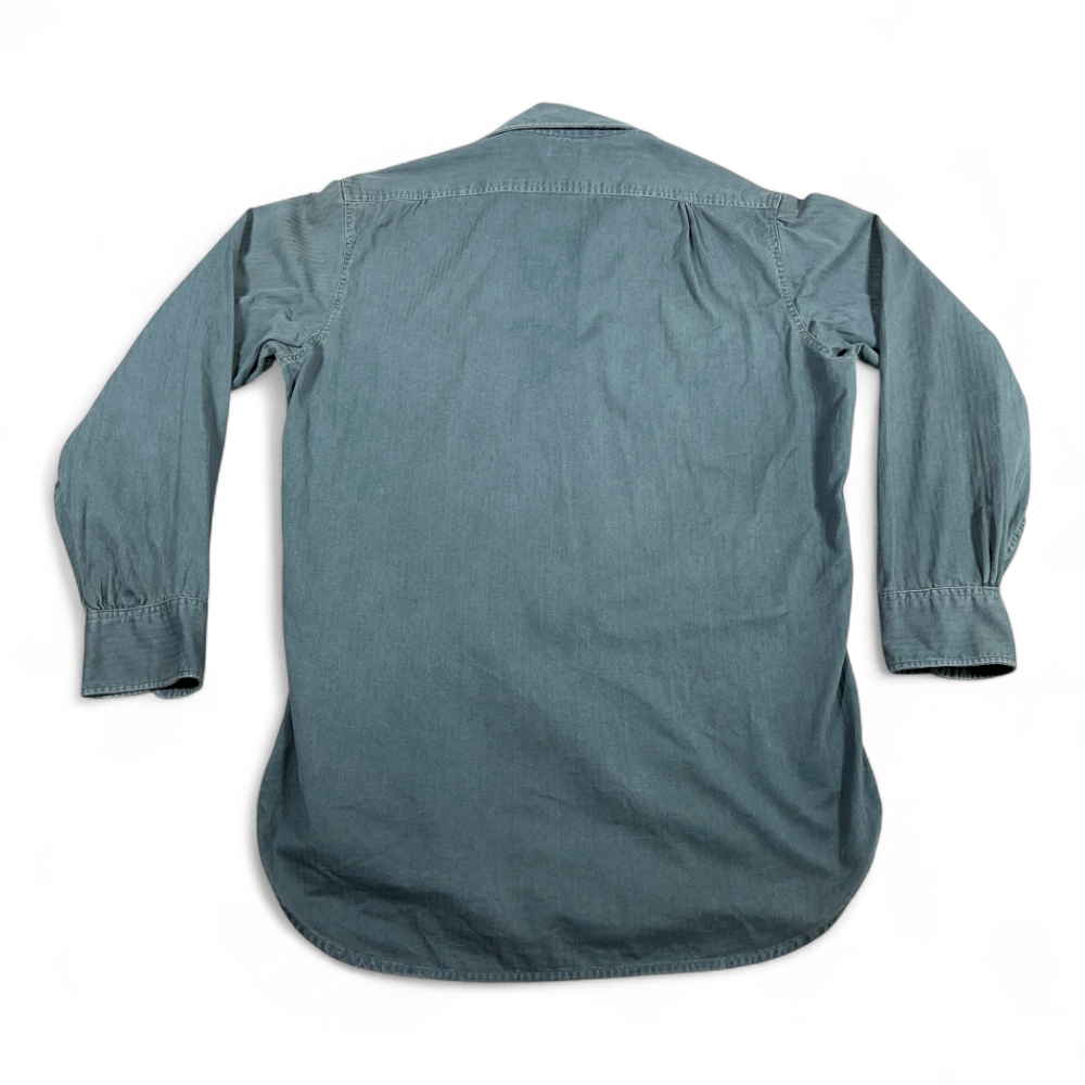 Vintage Lee Workwear Shirt Adult MEDIUM Blue Sanforized Union Made USA 60s