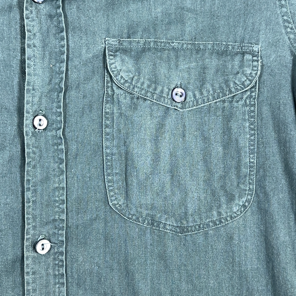 Vintage Lee Workwear Shirt Adult MEDIUM Blue Sanforized Union Made USA 60s