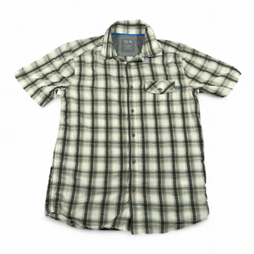 Mountain Hardwear Shirt Adult MEDIUM Brown Gray Plaid Outdoor Hiking