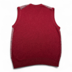 Vintage Robert Bruce Sweater Vest Adult SMALL Red gray Houndstooth USA Union 70s