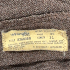 Vintage Wrangler Pants Mens 36x31 Brown Wrancher Dress Jeans Cowboy USA Made 70s