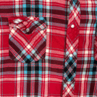 Vintage Wrangler Western Shirt Adult XXL Red Blue Plaid Flannel Pearl Snap Y2K
