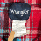 Vintage Wrangler Western Shirt Adult XXL Red Blue Plaid Flannel Pearl Snap Y2K