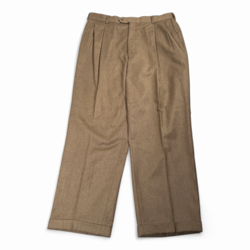 Vintage Hart Schaffner Marx Dress Pants Mens 35x29 Brown Wool USA Union 80s