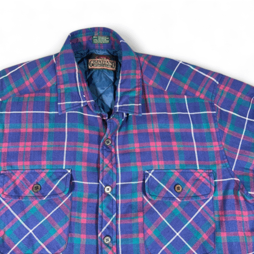 Vintage Greatland Sportswear Shirt Adult LARGE Purple Plaid Shacket Workwear 90s