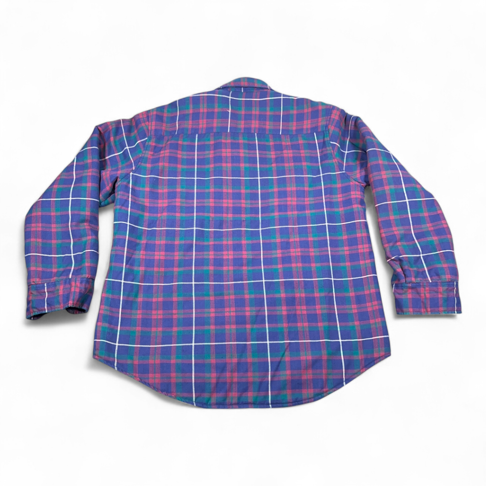 Vintage Greatland Sportswear Shirt Adult LARGE Purple Plaid Shacket Workwear 90s-3 Vintage Greatland Sportswear Shirt Adult LARGE Purple Plaid Shacket Workwear 90s