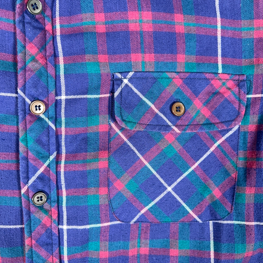 Vintage Greatland Sportswear Shirt Adult LARGE Purple Plaid Shacket Workwear 90s-4 Vintage Greatland Sportswear Shirt Adult LARGE Purple Plaid Shacket Workwear 90s
