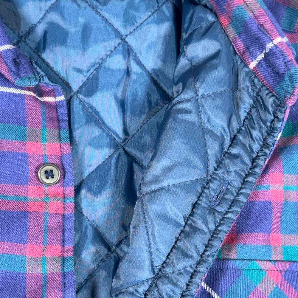 Vintage Greatland Sportswear Shirt Adult LARGE Purple Plaid Shacket Workwear 90s-6 Vintage Greatland Sportswear Shirt Adult LARGE Purple Plaid Shacket Workwear 90s