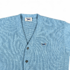 Vintage JC Penney Sweater Adult LARGE Blue Cardigan Fox USA Union Cobain 70s