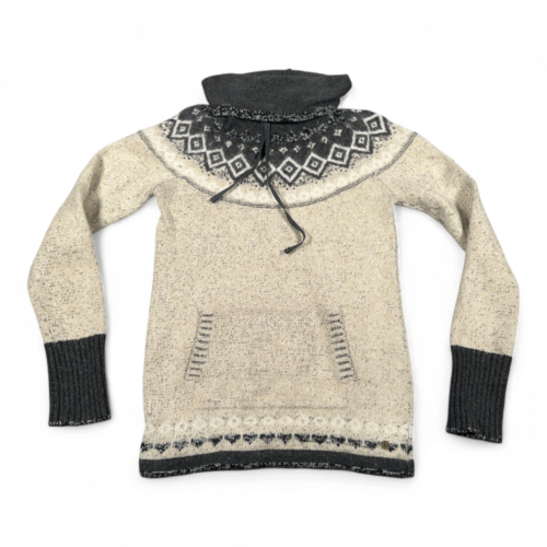Eddie Bauer Sweater Womens EXTRA SMALL Brown Gray Nordic Fair Isle Wool Mohair