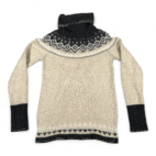 Eddie Bauer Sweater Womens EXTRA SMALL Brown Gray Nordic Fair Isle Wool Mohair