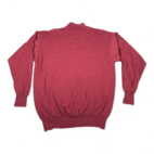 Vintage Bachrach Sweater Adult LARGE Red Merino Wool Italian Roll Neck 90s