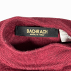 Vintage Bachrach Sweater Adult LARGE Red Merino Wool Italian Roll Neck 90s
