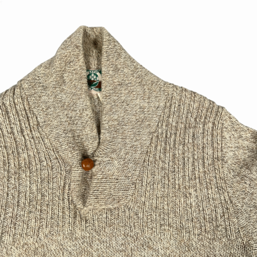 Vintage Appalachian Trail Sweater Adult LARGE Brown Oatmeal Wool Shawl USA 90s