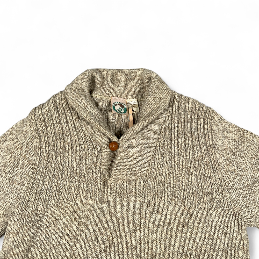 Vintage Appalachian Trail Sweater Adult LARGE Brown Oatmeal Wool Shawl USA 90s-4 Vintage Appalachian Trail Sweater Adult LARGE Brown Oatmeal Wool Shawl USA 90s