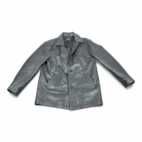 Vintage Gap Jacket Mens SMALL Black Leather Button Front Quilted Lining Coat 90s
