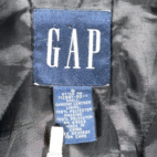 Vintage Gap Jacket Mens SMALL Black Leather Button Front Quilted Lining Coat 90s