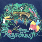 Vintage St Louis Zoo Shirt Adult LARGE Blue 90s Rainforest Habitat Animals 90s
