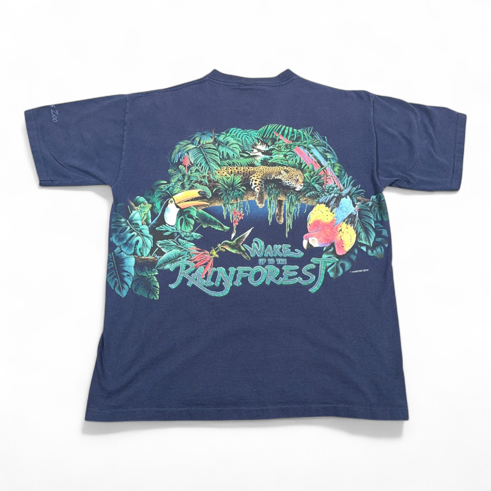 Vintage St Louis Zoo Shirt Adult LARGE Blue 90s Rainforest Habitat Animals 90s-3 Vintage St Louis Zoo Shirt Adult LARGE Blue 90s Rainforest Habitat Animals 90s