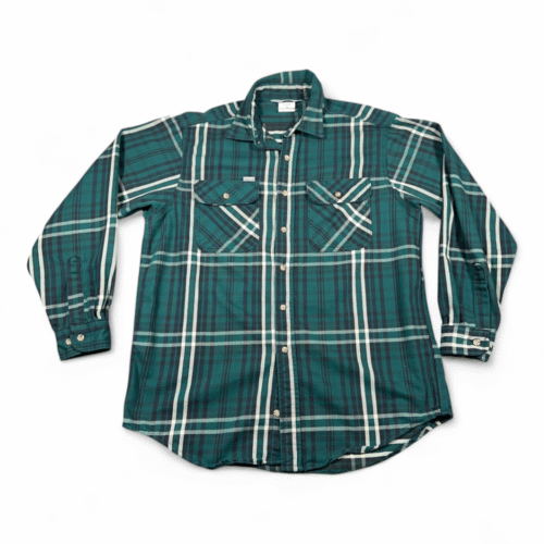Vintage Carhartt Shirt Adult LARGE Green Plaid Heavyweight Flannel USA Made Y2K